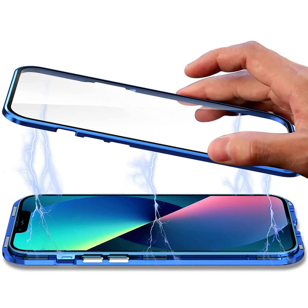 iPhone14 保護ケース 全面保護　iPhoneケース　 ブルー iPhone14 ケース 全面保護 フィルム不要 スマホケース フルカバー