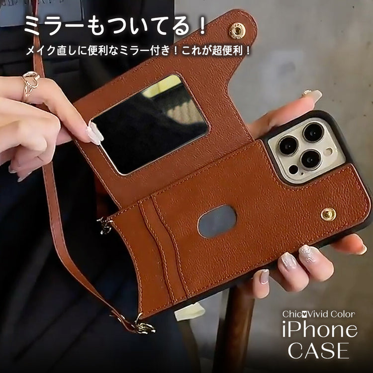 iPhone 13 Pro 手帳型ケース|ショルダーストラップ付き PUレザー - 画像5