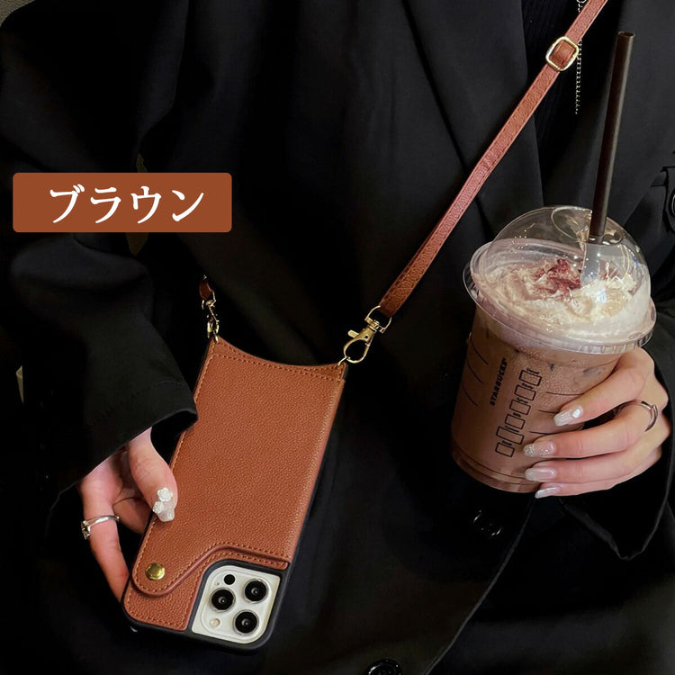 iPhone 13 Pro 手帳型ケース|ショルダーストラップ付き PUレザー - 画像9