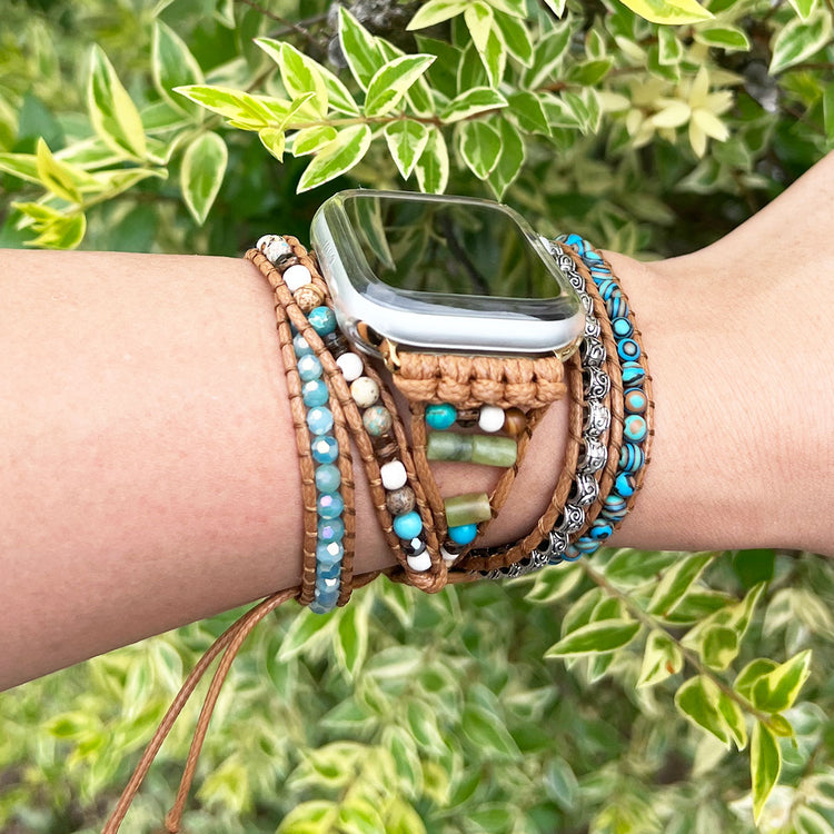 Apple Watch ボヘミアンバンド|天然石ビーズ レディース - 画像8