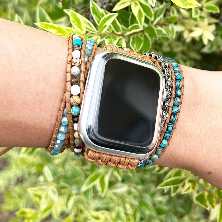 Apple Watch ボヘミアンバンド|天然石ビーズ レディース - 画像9