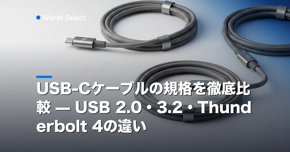 USB-Cケーブルの規格を徹底比較 — USB 2.0・3.2・Thunderbolt 4の違い | World Select [WS_HERO]