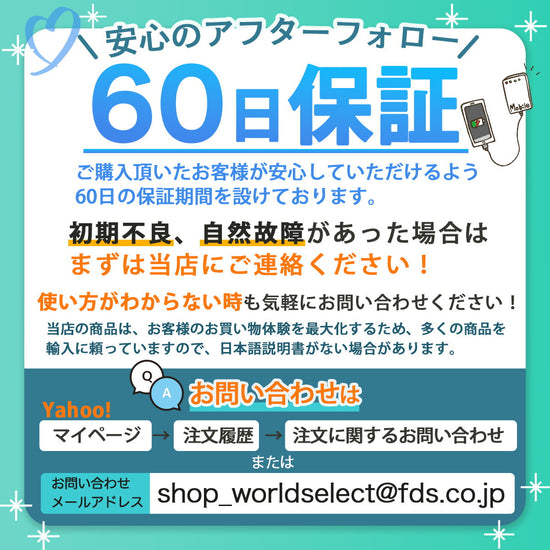 付属品とパッケージ（別アングル）。