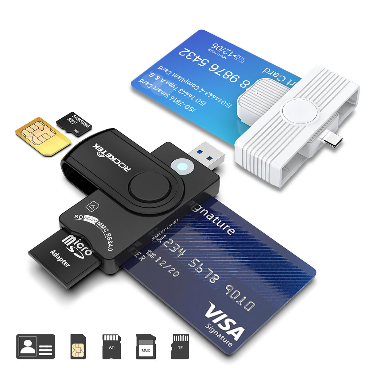 ICカード 確定申告リーダー マイナカード カードリーダー ICカードリーダー マイナンバー対応 ライター マイナポイント ICチップ 住民基本台帳カード 電子申告 SD MicroSD SIM 多機能 USB接続 e-Tax 国税電子申告 USBマルチ