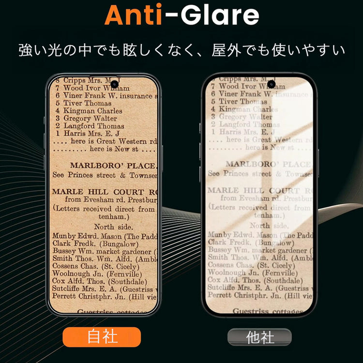 フィルム表面の質感と処理（別アングル）。