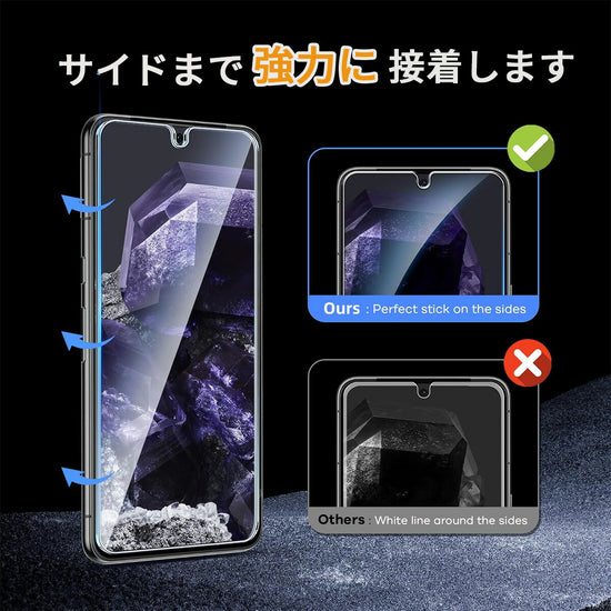 ピクセルフィルム 簡単貼り付け 日本製ガラス 多機種対応 透明タイプ フィルム 自動吸着 飛散防止 指紋軽減 気泡防止 仕様設計 品質設計 耐久設計 保護設計 適合設計 実用設計 透明感 新生活 ピカッ 素材 ツヤ 素材: Pixel保護フィルム