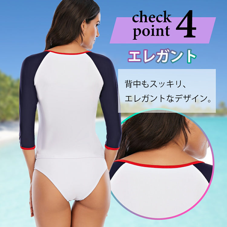 レディース フィットネス水着上下｜吸汗速乾 セパレート UVカットの全体像（別アングル）。