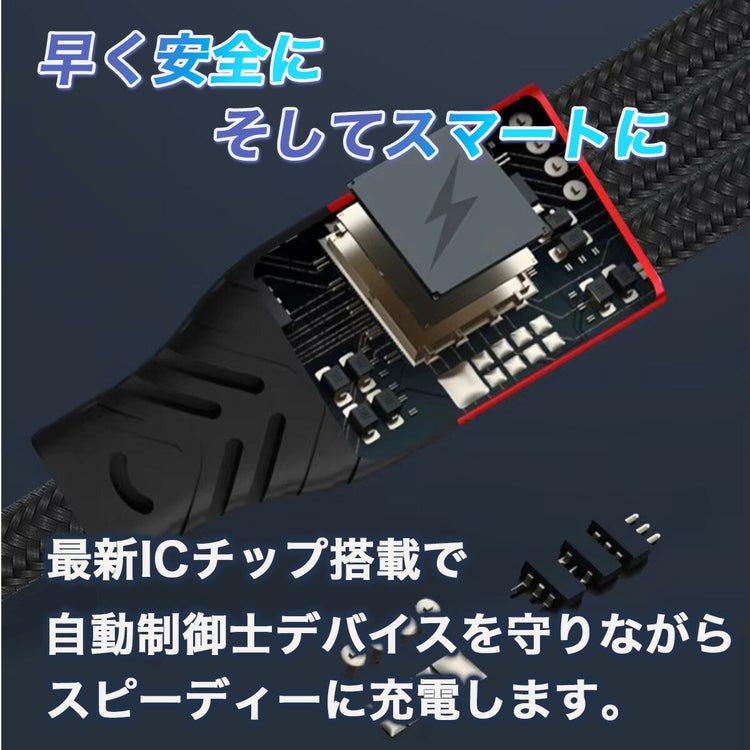 ケーブル端のUSB Type-Cコネクタ部のディテール（別アングル）。