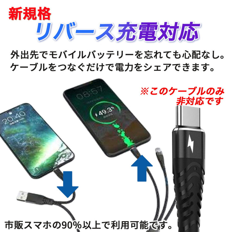 USB-Cポートに接続した充電ケーブルの利用イメージ。