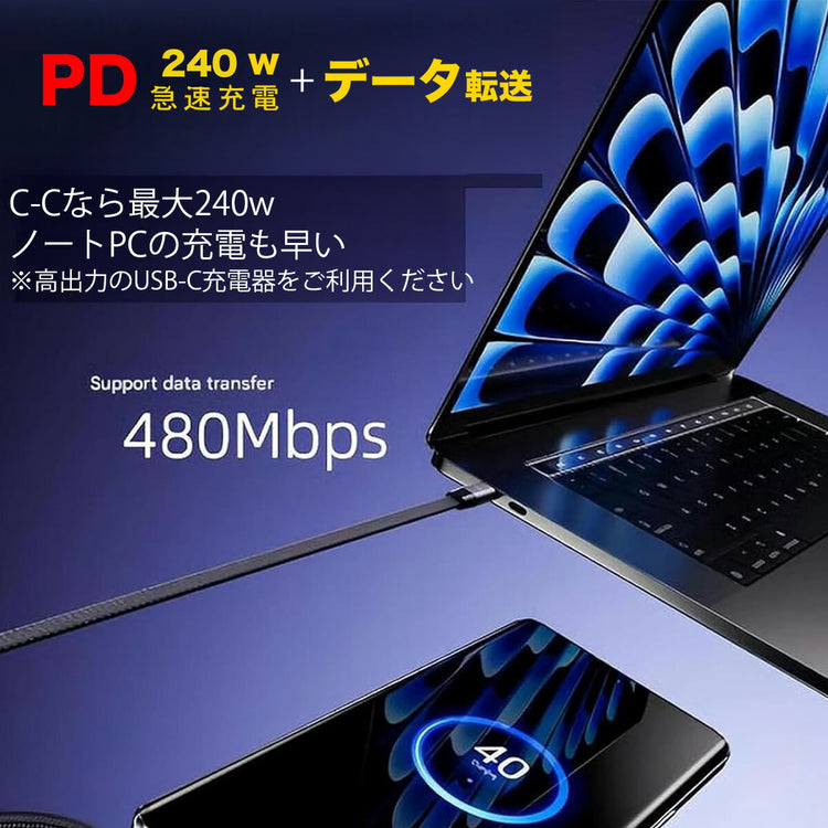 ケーブルの素材と端子部分のクローズアップ。