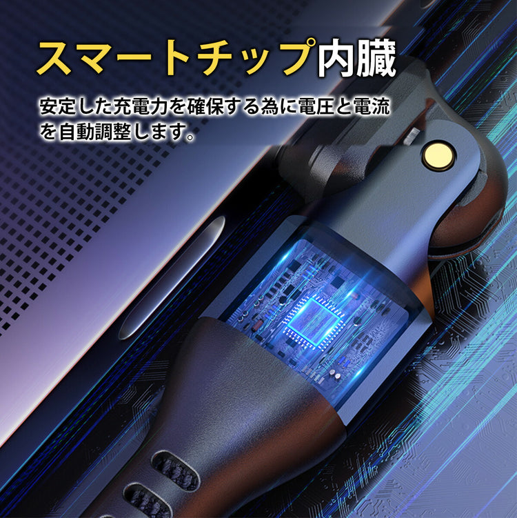 角度を調整できる回転コネクタと通電時に点灯するLEDインジケーターのディテール（別アングル）。