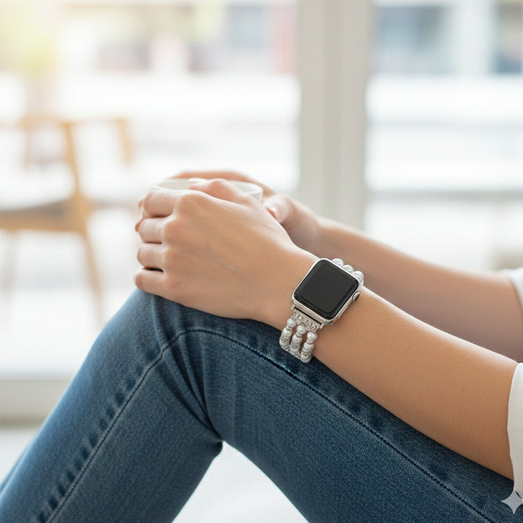 Apple Watch パールブレスレットバンド｜ラインストーン レディース - 画像5