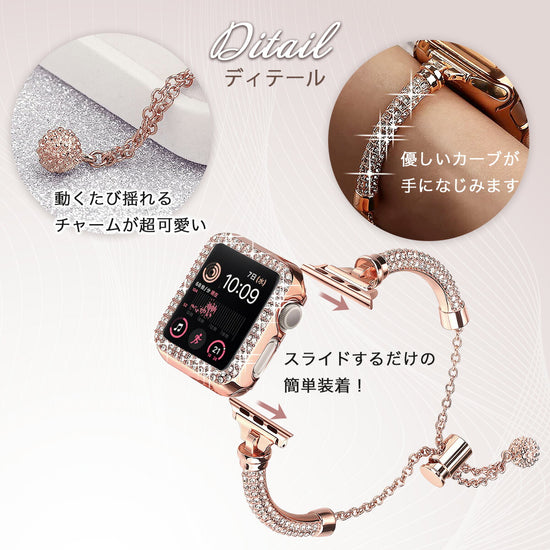 Apple Watch に装着した様子（別アングル）。