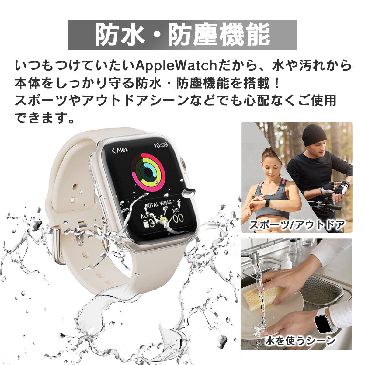 44mm applewatch クリアケース 透明 保護 カバー TPU 新品